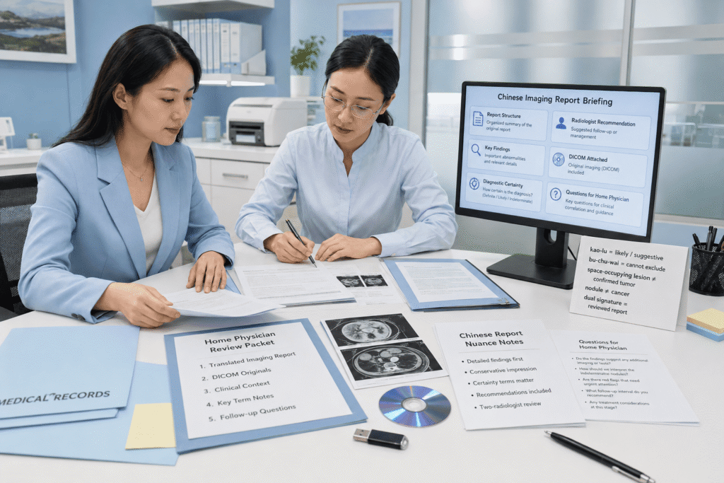 Understanding Chinese Imaging Reports: Terminology Dictionary, Report Structure, and How to Share with Your Home Physician