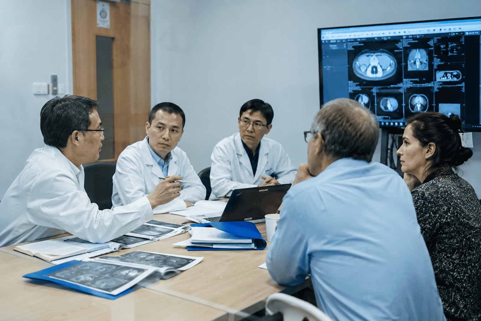 An MDT meeting with multiple specialists