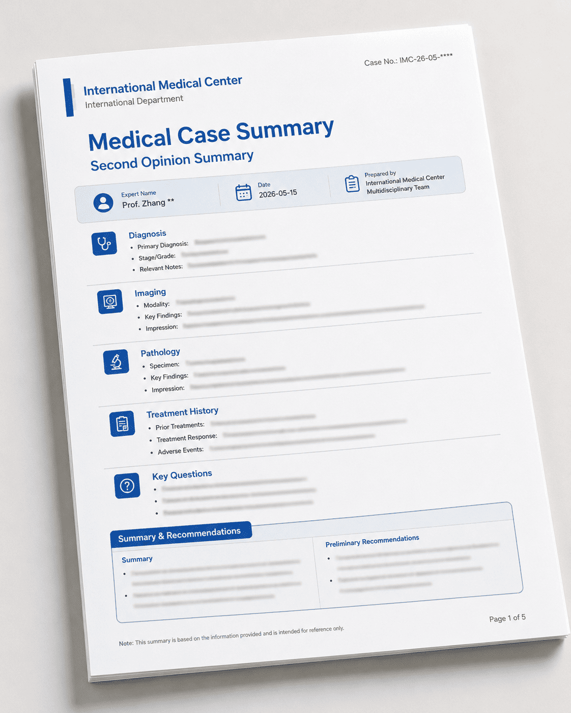 Sample consultation report document