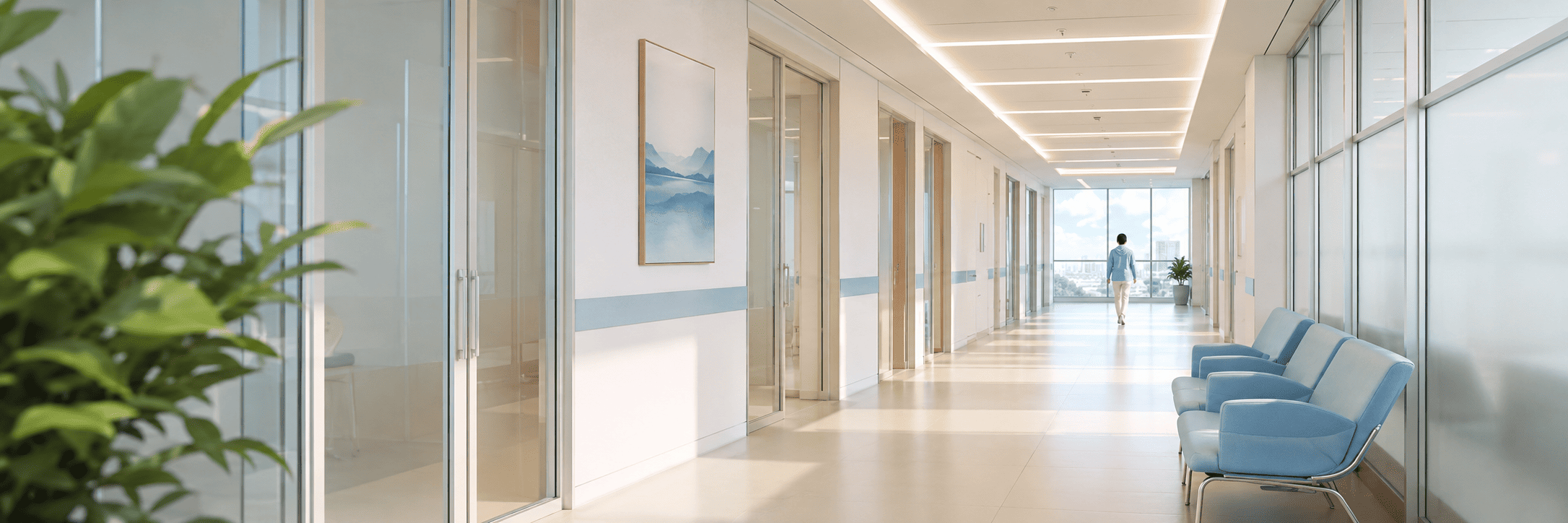 Calm clinical environment representing thoughtful, considered care